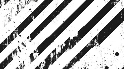 Poster - Grunge Textured Abstract Background with Bold Diagonal Black and White Striped Pattern  Grungy Distressed Worn Surface with Splattered Stained and Cracked Effect  Urban Style Backdrop