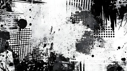 Poster - Grunge Textured Abstract Monochrome Concrete Background with Paint Splatters and Distressed Vintage Aesthetic  Grungy Worn Aged Cracked Scratched Surface with Chaotic Dynamic