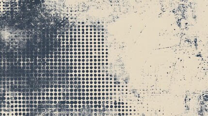 Poster - Grungy vintage inspired abstract background with a distressed dot matrix pattern and a contrasting light and dark textured surface creating a moody retro style digital art effect
