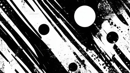 Poster - Mesmerizing abstract artwork featuring a dynamic composition of geometric shapes fluid patterns and high contrast monochrome tones