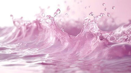 Fototapete - Mesmerizing abstract image showcasing a dynamic and ethereal display of pastel toned water droplets and splashes in fluid motion creating a delicate tranquil and refreshing atmosphere