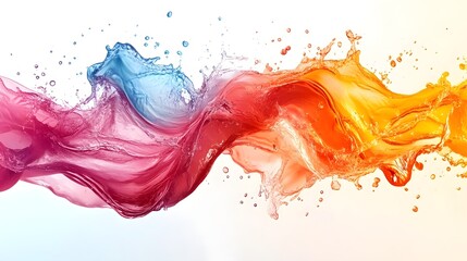 Poster - Mesmerizing abstract image showcasing a dynamic fluid splash of vibrant prismatic colors in motion