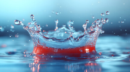 Fototapete - photograph capturing the dynamic motion and vibrant colors of water droplets splashing on a wet surface creating an abstract and visually captivating scene