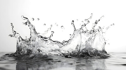 Poster - Powerful water splash in motion with dynamic fluid movement and energetic liquid disturbance  Abstract photography capturing the chaotic and turbulent nature of water flow with splashes ripples