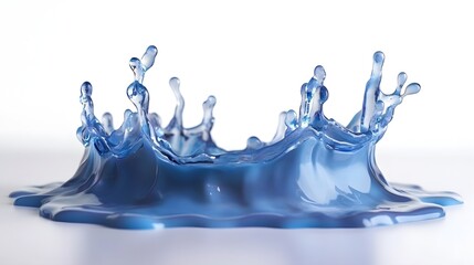 Aufkleber - Striking and Vivid Blue Liquid Splash and Motion Effect with Dynamic Ripple Fluid Transformation and Captivating Iridescent Geyser like Eruption