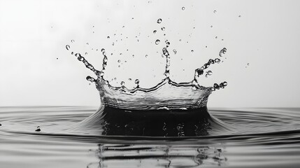 Aufkleber - Striking water splash formation with a crown like shape showcasing the dynamic and fluid nature of liquid in motion  This abstract and creative image captures the purity transparency