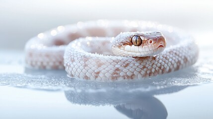 Poster - Captivating Snake with Sparkling Ice Crystals Adorning Its Scales in a Frosty Environment