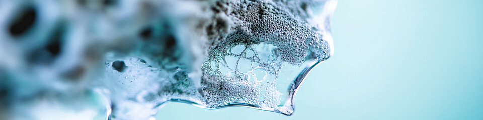 Poster - Close-up Photograph of Foamy Liquid with Bubbles
