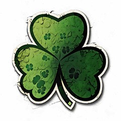 Poster - Distressed Shamrock Design: A Grunge Style Irish Clover Graphic