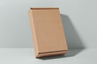 © New Africa - One blank cardboard box on white background. Mockup for design