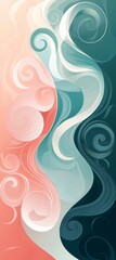 Poster - Pink, turquoise and dark teal swirls are blending together, creating a mesmerizing gradient effect, ideal for backgrounds, wallpapers, or artistic compositions