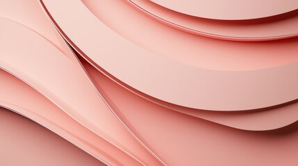 Poster - Smooth, flowing, curved lines in varying shades of pink create an elegant and modern abstract design, ideal for backgrounds, presentations, or artistic projects