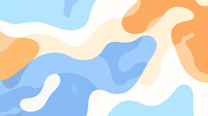 Poster - Pastel-colored shapes flow and blend together seamlessly, creating a smooth and modern abstract background with a calming and elegant aesthetic