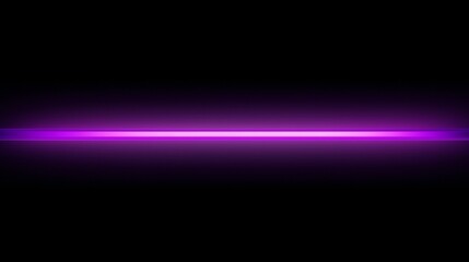 Poster - Purple glowing neon light creates a vibrant horizontal line across a dark background, emitting a soft, luminous glow and adding a touch of futuristic or artistic flair
