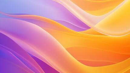 Poster - Smooth, translucent waves in vibrant hues of orange, purple, and pink create a captivating abstract composition, evoking a sense of fluidity and motion