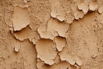 Poster - Close-up view of cracked and peeling paint on a wall, revealing underlying layers and forming an intricate textured pattern, suggesting age, weathering, or structural issues