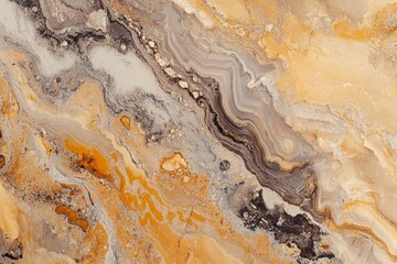 Poster - Natural marble texture showcases elegant golden and gray veins, creating a luxurious and sophisticated visual effect, perfect for high-end design projects