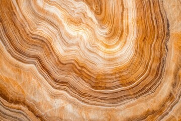 Poster - Horizontal marble texture exhibiting concentric patterns in warm orange and brown tones, ideal for backgrounds and design projects focusing on natural materials