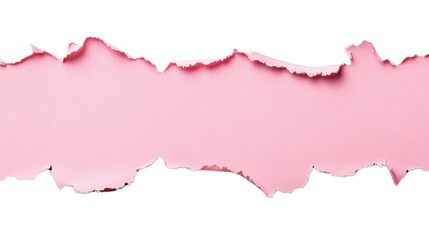 Poster - Horizontal torn pink paper with transparent background revealing checkered pattern