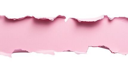 Poster - Pink torn paper with transparent background creating copy space