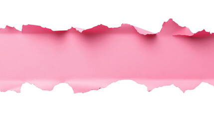 Poster - Pink torn paper with transparent background creating copy space