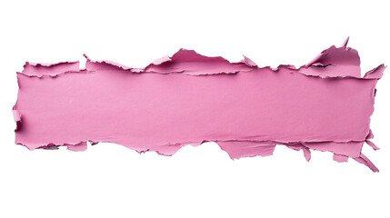 Poster - Pink torn paper piece with transparent background creating horizontal banner