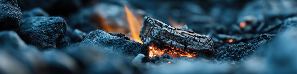 Wall Mural - Burning Wood and Rocks