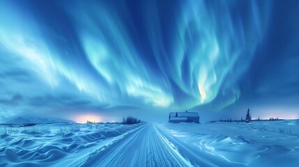 The aurora borealis (northern lights) dancing over the Arctic, caused by solar wind particles interacting with Earth's magnetic field