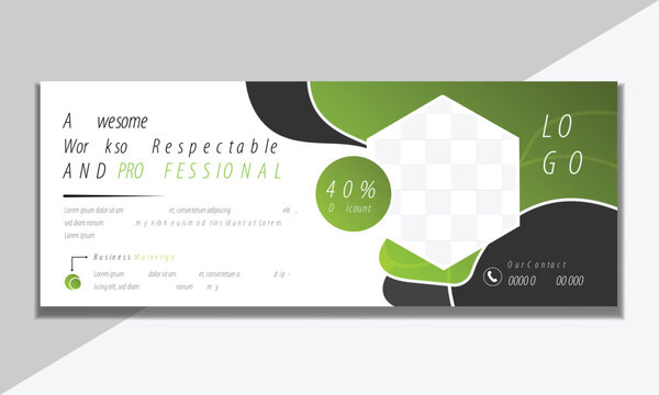 Professional business facebook cover page timeline web ad banner template with photo place modern layout white background and Vivid red shape and text design