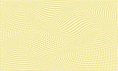 Poster - abstract yellow rectangle dot grid wave pattern can be used background.
