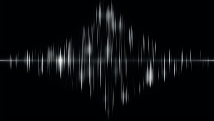 Poster - Abstract black and white digital sound wave. Equalizer, wave on black background. Digital sound wave, diagram - 3d vector illustration