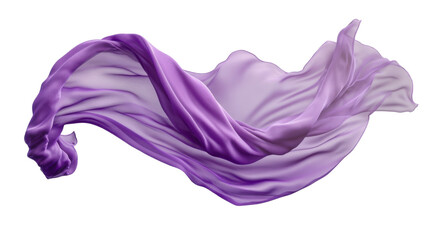Poster - smooth elegant purple flying fabric on transparent background