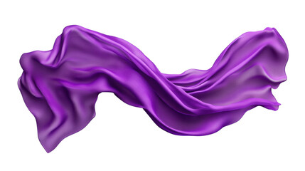 Poster - purple silk fabric flowing on transparent background