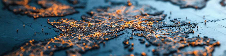 Poster - Three-Dimensional Topographic Map with Network Connections