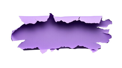 Poster - Purple torn paper with transparent background creating empty space
