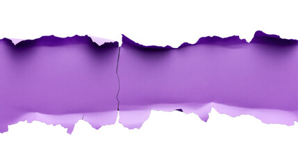 Poster - Purple ripped paper with transparent background creating copy space