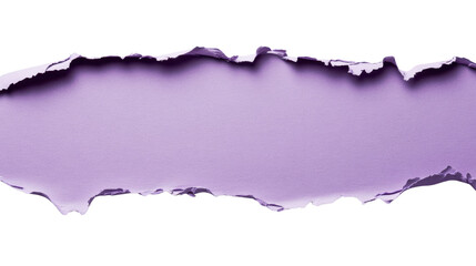 Poster - Torn horizontal purple paper with transparent background revealing checkered pattern