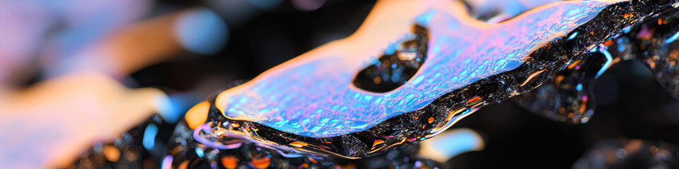Poster - Iridescent Liquid Substance with Textured Base