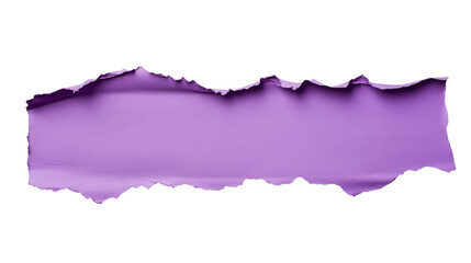 Poster - Purple torn paper piece with transparent background creating copy space