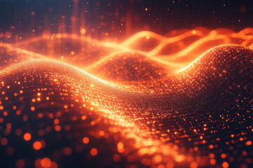 Poster - an abstract digital visualization that resembles glowing waves or an energy field. 