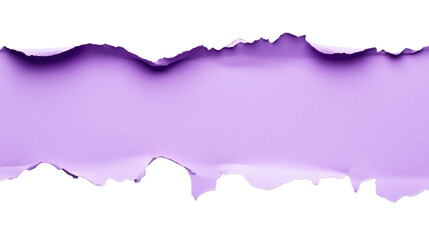 Poster - Purple torn paper with transparent background creating copy space