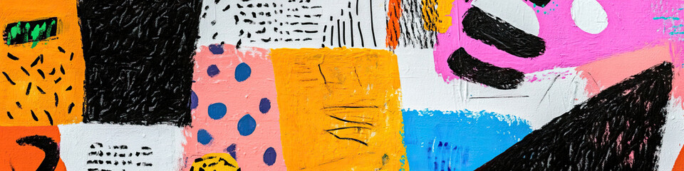 Poster - Abstract Composition with Geometric Shapes and Bold Colors