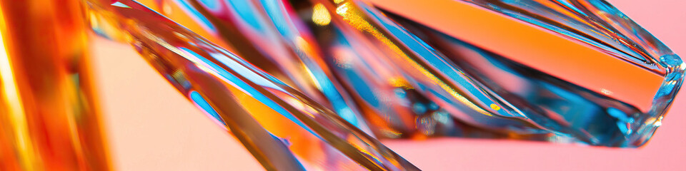 Wall Mural - Abstract Image of Intersecting Translucent Objects with Iridescent Coloring