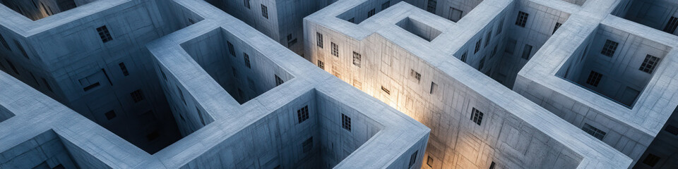 Poster - concrete maze structure with internal illumination