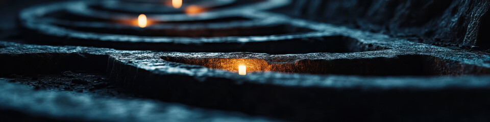 Poster - Candles in Recessed Stone Holders
