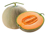 Cantaloupe melon isolated on white background, cutout 