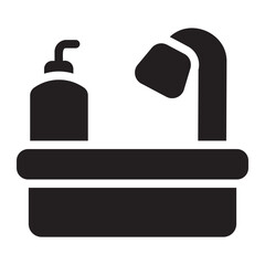 Wall Mural - Sink glyph icon