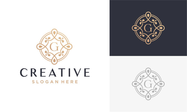 vector logo luxury alphabet initial G