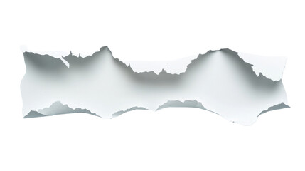 Poster - Torn horizontal piece of white paper with transparent background