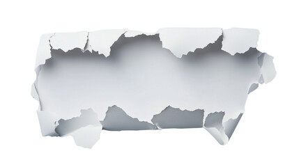 Poster - Torn paper with transparent background creating empty space for custom content